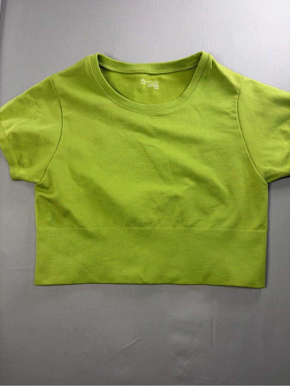 aerie offline Neon Lime Cropped Short Sleeve Tee size M